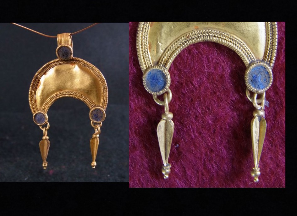 5255. **SOLD** The loveliest Roman gold lunar pendant I’ve ever seen.