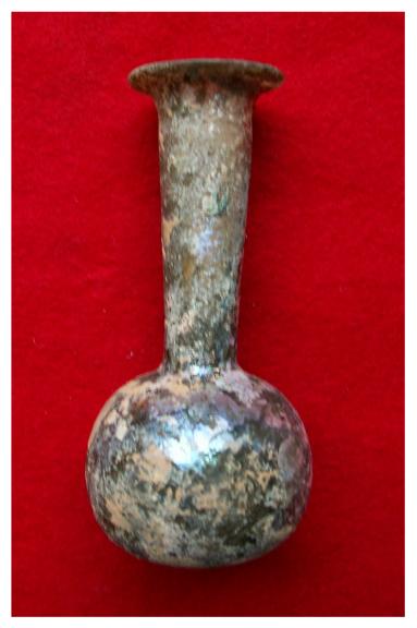 **SOLD** Roman glass bottle with scintillating iridescence