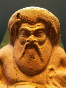 174.**SOLD** Fabulous Corinthian terracotta Satyr protome
