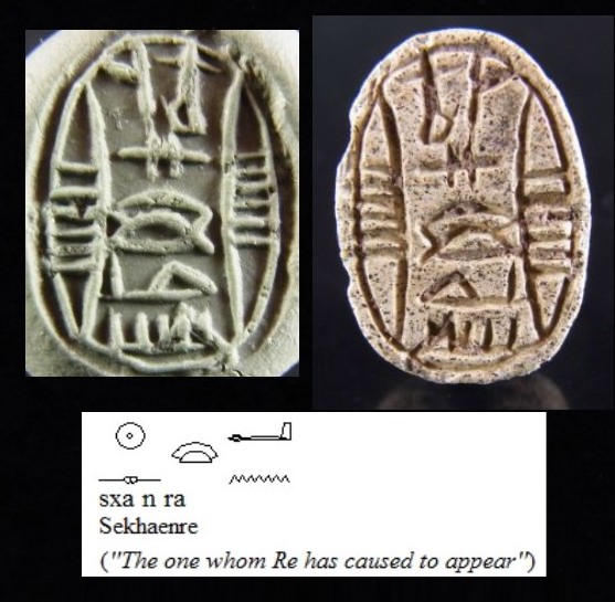 5149.**SOLD** Very rare scarab for Yakbim Sekhaenre 