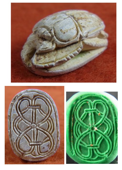 **SOLD**  Large Hyksos scarab with very finely done back.