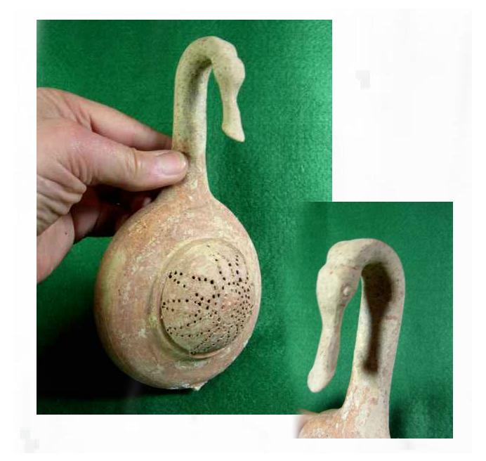 4691. **SOLD** Rare and unusual terracotta strainer