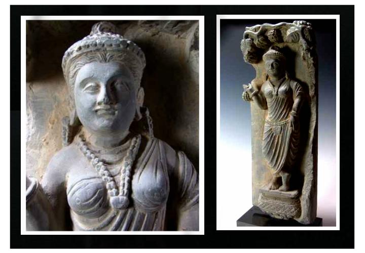 4777.  **SOLD** Very attractive dark grey schist Gandharan carving