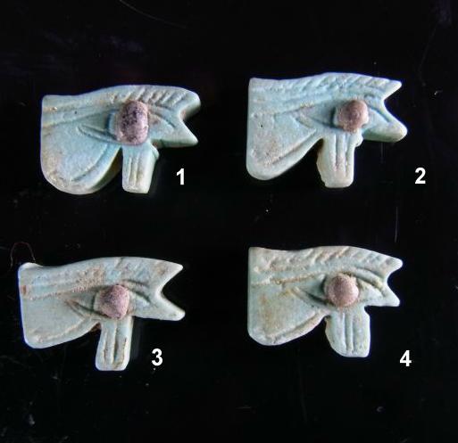 5002. Four Fine faience Wedjat amulets. ONLY ONE LEFT