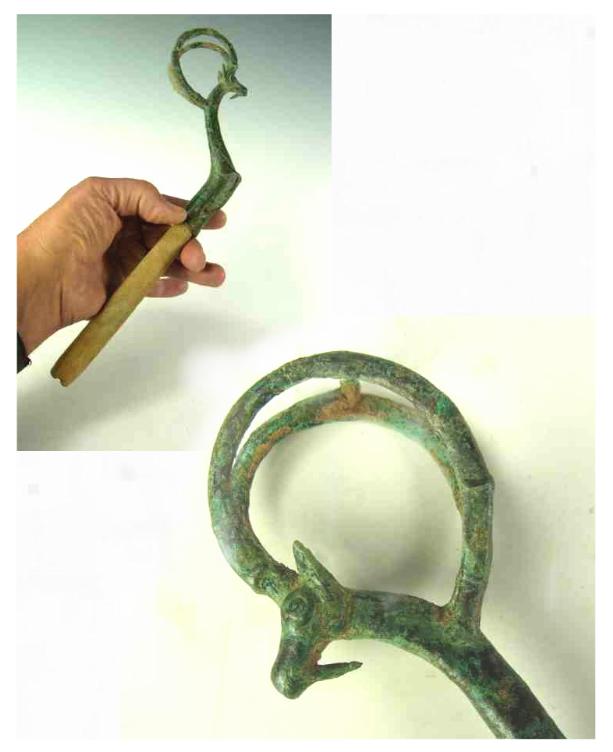 4944. **SOLD**  Attractive Luristan whetstone handle with original stone