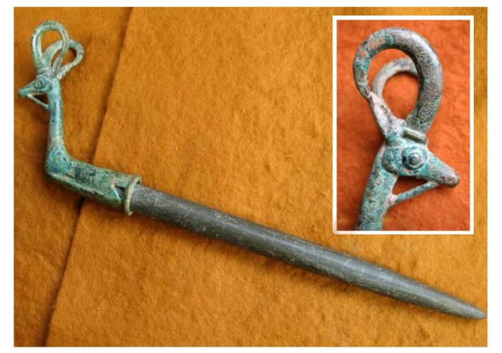 **SOLD** Lovely "Luristan" bronze whetstone handle 